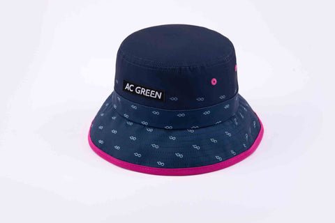 AungcrownGreen The Sustainable Bucket Hat in Blue and Rose Red