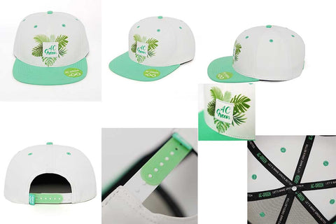 Rock Your Style With AungcrownGreen and White 6-Panel Snapback Hat