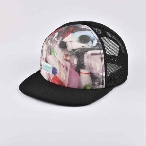 black mesh snapback hat